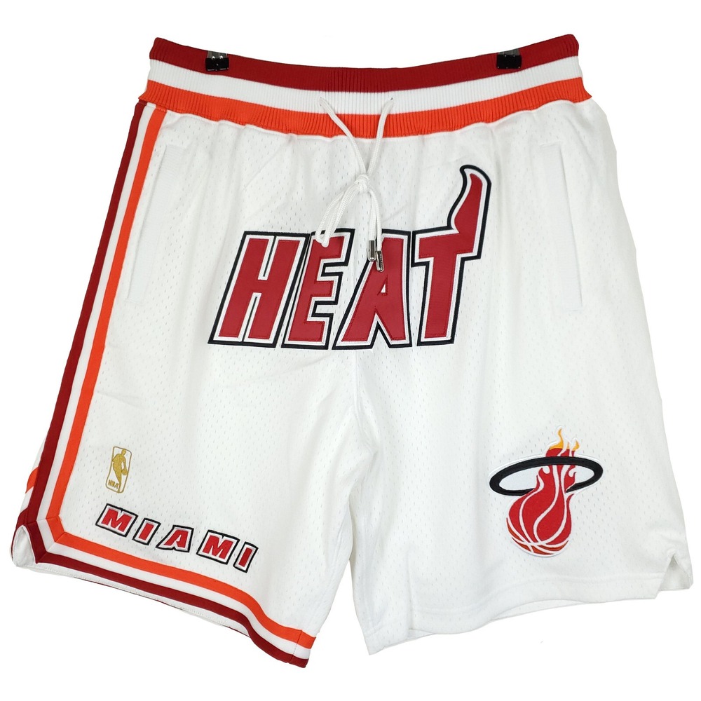 Just Don Miami Heat‎ Mitchell & Ness Large Jersey Shorts White Red NBA NWT